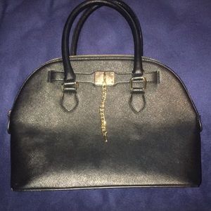 Black Aldo Handbag with Key Chain Charm